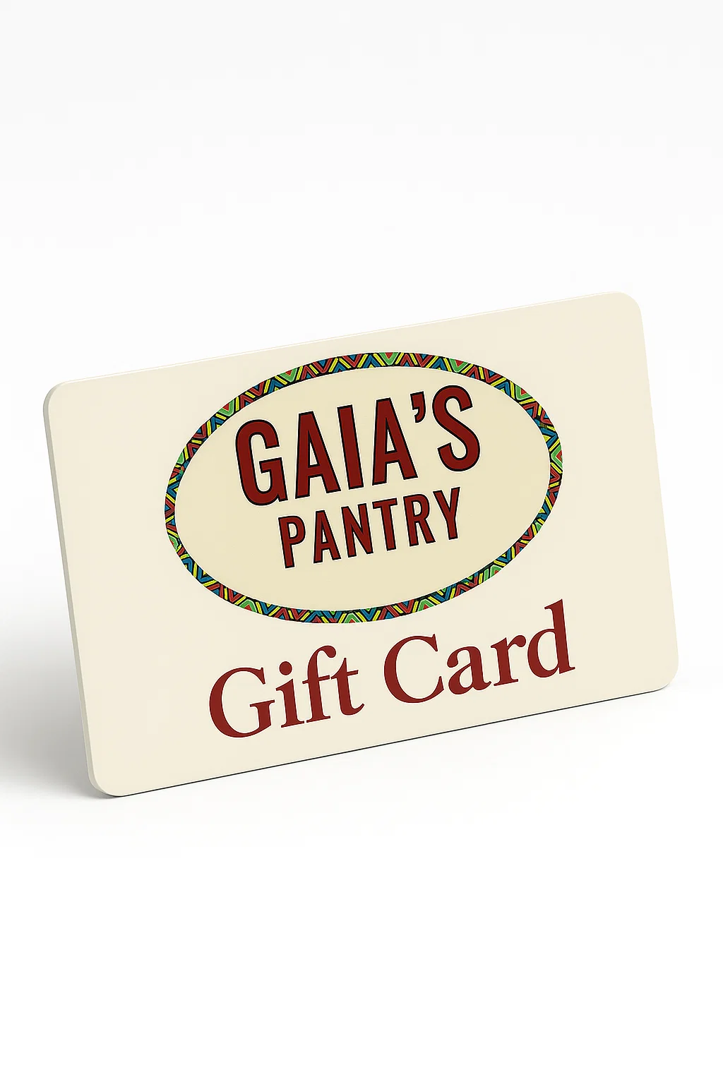 Gaia's Pantry gift card on a white background