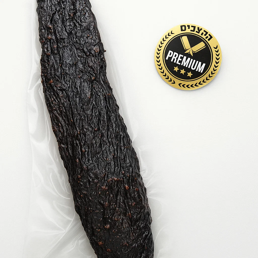 Premium Kosher Biltong Stick, hand-cut, high-protein, bold South African flavor, keto-friendly and gluten-free